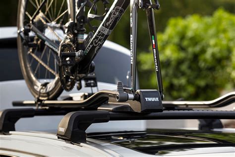 replacement bracket metal thule roof mounted carriers|upright roof rack bike carrier.